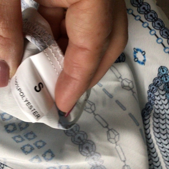 Women’s Paisley Print Balloon sleeve blouse in Sky Combo size sm NWT - Picture 7 of 7